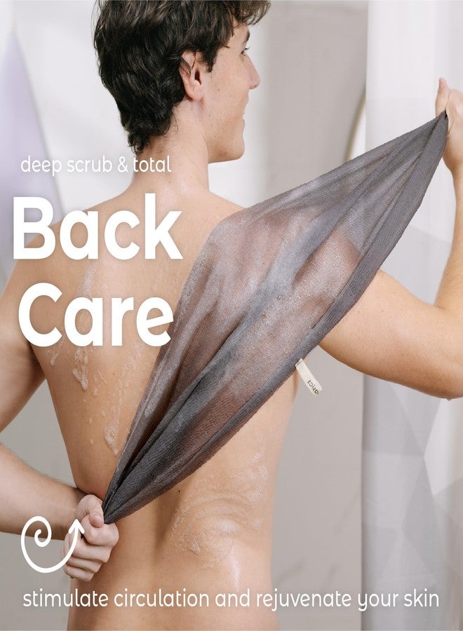 MainBasics Exfoliating Shower Towel - Japanese Nylon Bath Towel and Body Washcloth, Quick-Dry, Durable, Deep Exfoliation (Set of 3, Black Ice) - Image 5