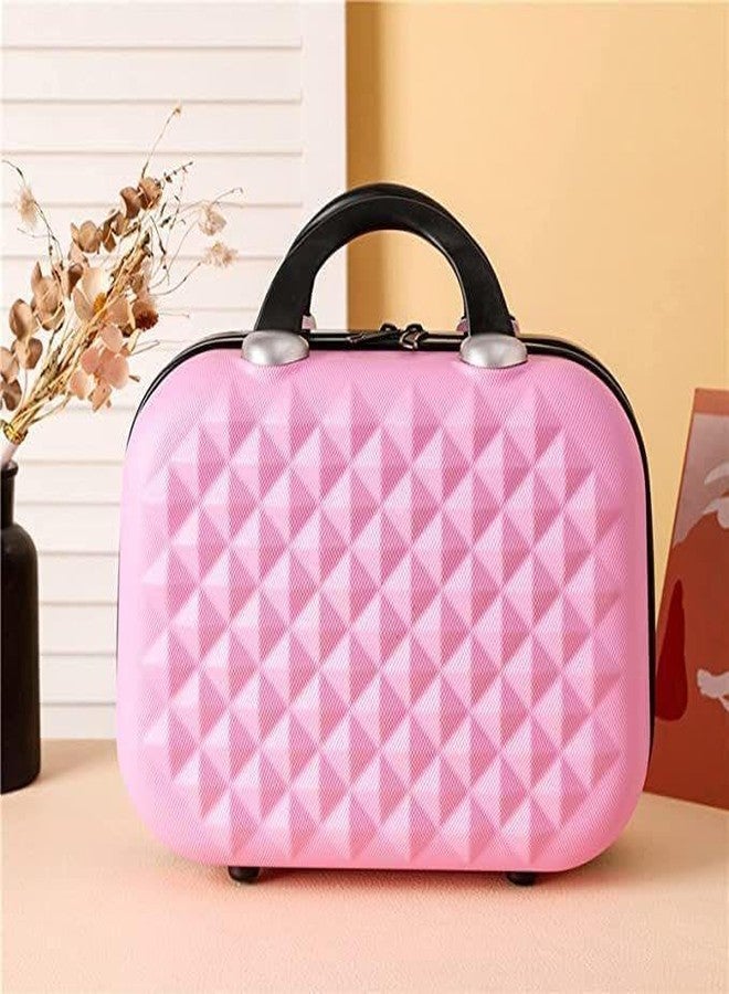 Adson Travel Make up Train Case, Waterproof Portable Hard Shell Cosmetic Case Luggage Mini Suitcase Makeup Brushes Bag Toiletry Organizer Portable Makeup Carrying Case (Metallic Rose Pink) - Image 4