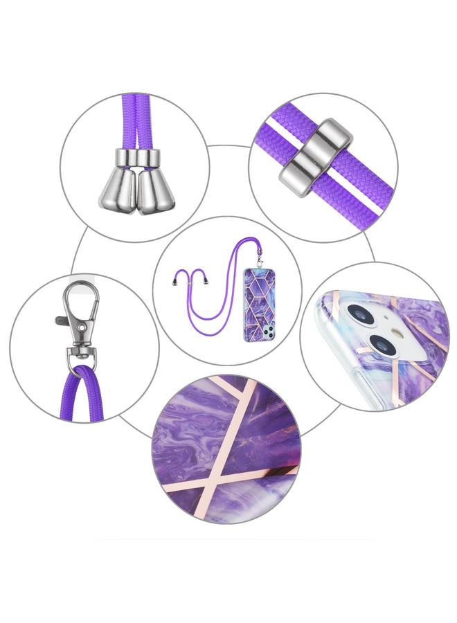 اس-توب جراب لهاتف Samsung Galaxy A33 5G مصنوع من مادة TPU مع حبل تعليق من الرخام المطلي بالكهرباء - Image 4