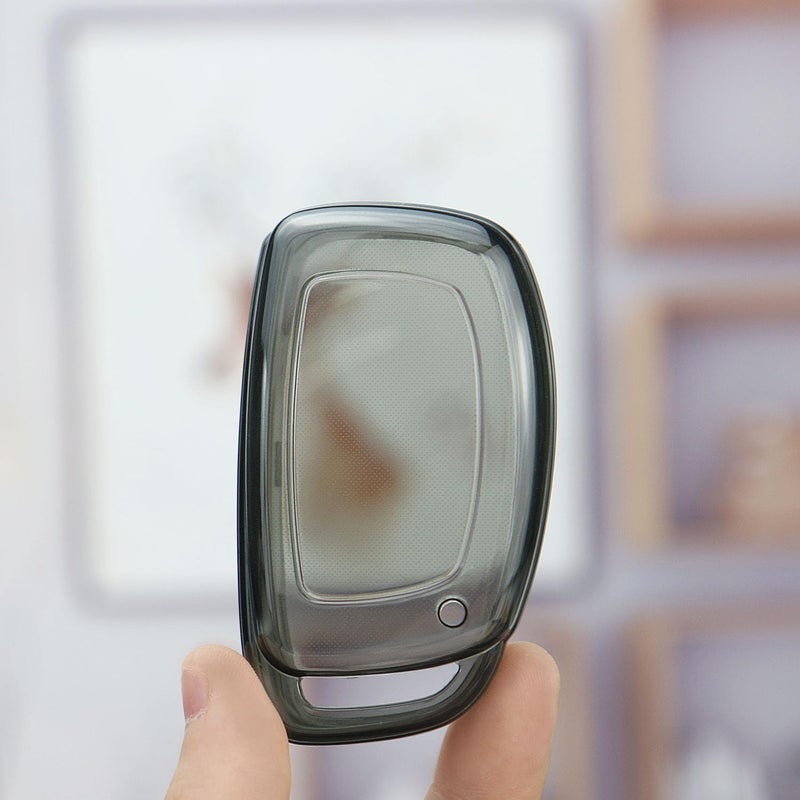 JVCV غطاء شفاف ناعم من TPU متوافق مع مفاتيح السيارة الذكية هيونداي ألكازار كريتا فينيو i20 توكسون إيلانtra. (مع سلسلة مفاتيح - نمط ب) - Image 3