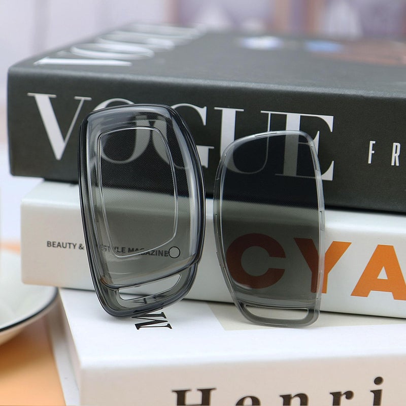 JVCV غطاء شفاف ناعم من TPU متوافق مع مفاتيح السيارة الذكية هيونداي ألكازار كريتا فينيو i20 توكسون إيلانtra. (مع سلسلة مفاتيح - نمط ب) - Image 4