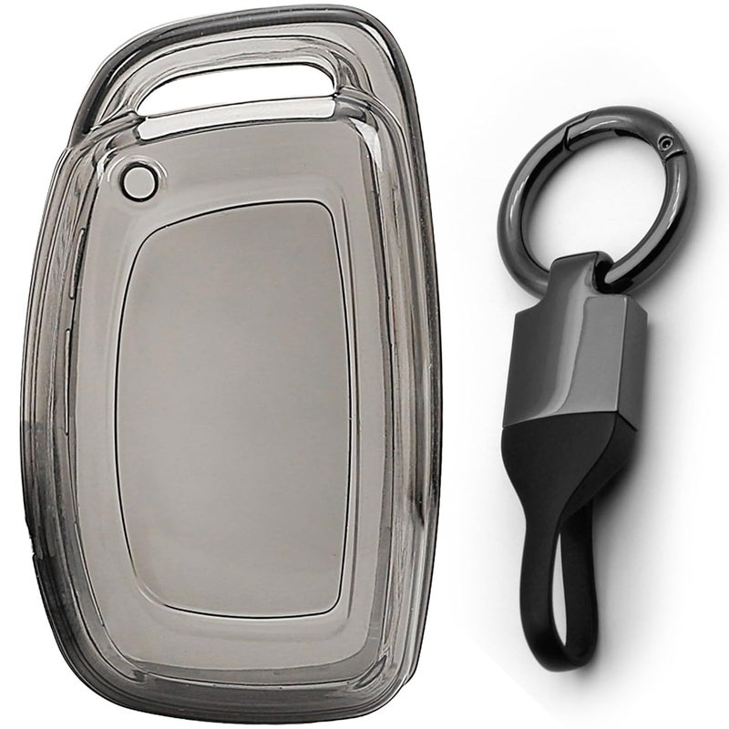 JVCV غطاء شفاف ناعم من TPU متوافق مع مفاتيح السيارة الذكية هيونداي ألكازار كريتا فينيو i20 توكسون إيلانtra. (مع سلسلة مفاتيح - نمط ب) - Image 1