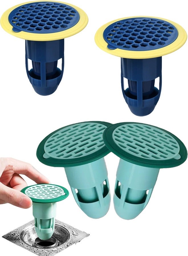 4 Pcs Silicone Drain Pipe Seal Plugs Floor Drain Core Sealing Inserts with Backflow Prevention for Kitchen Sewer  Bathroom Laundry Sewer Shower Floor Drain Balcony Drain, RV Waterproof Sewer Stoppers - Image 1