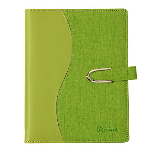 Genius A5 Hard Case Belt Organizer Single Line,Green,160 Pages, Size-21 x 14.8 x 2 cms - Image 2