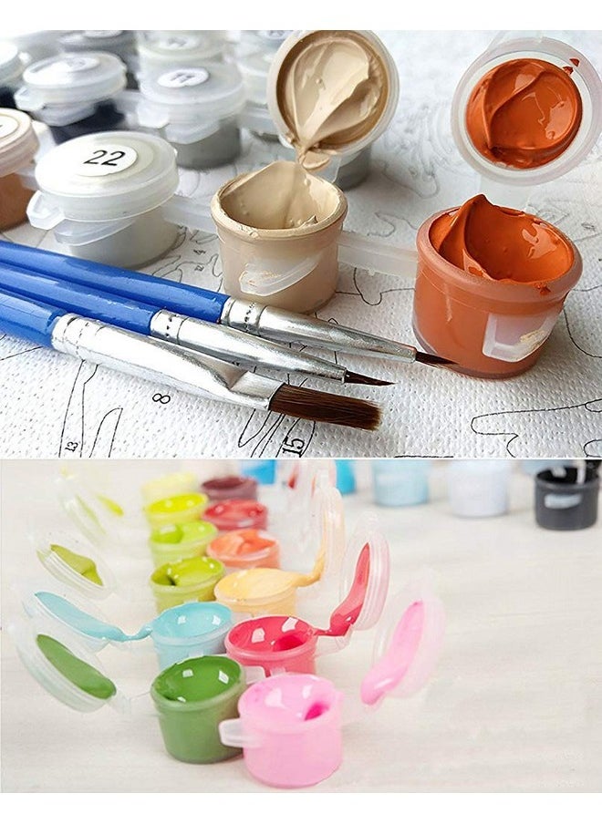 هاسذيب مجموعة هدايا HASTHIP DIY للوحات الزيتية حسب الأرقام للبالغين والأطفال، قماش مطبوع مسبقًا للمبتدئين مع فرش وصبغة - Xanadu 16 × 20 بوصة، متعدد الألوان  - Image 3