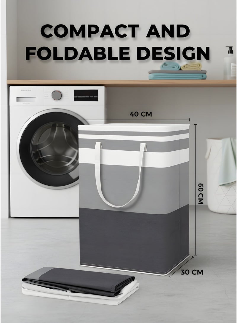 وفوفا 2 حقيبة غسيل قابلة للطي، حقيبة ملابس مائية مستقلة مع مقابض لغرفة الغسيل، غرفة النوم، الحمام، سكن الجامعة، رمادي - Image 5