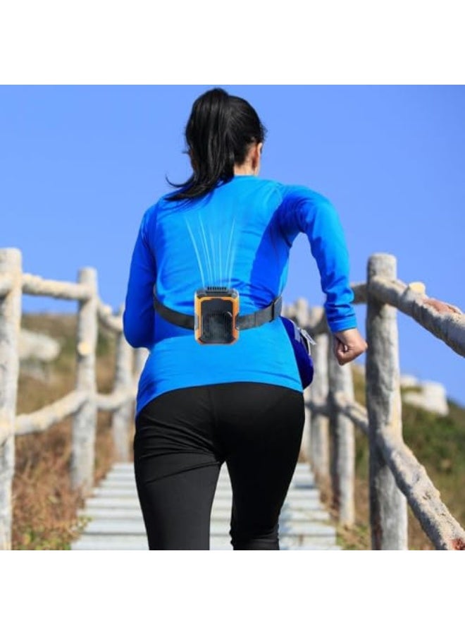 NIBEMINENT Waist Fan, Outdoor Personal Fan with 3 Wind Speeds, ABS, Silicone Cooling Device with Flashlight for Cycling, Hiking, Camping, Outdoor Sports, Farm, Kitchen, Warehouse, 9x11.2cm - Image 3