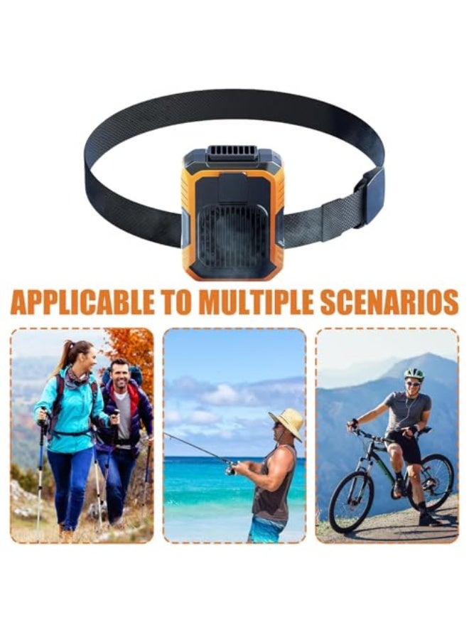 NIBEMINENT Waist Fan, Outdoor Personal Fan with 3 Wind Speeds, ABS, Silicone Cooling Device with Flashlight for Cycling, Hiking, Camping, Outdoor Sports, Farm, Kitchen, Warehouse, 9x11.2cm - Image 4