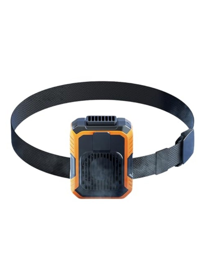 NIBEMINENT Waist Fan, Outdoor Personal Fan with 3 Wind Speeds, ABS, Silicone Cooling Device with Flashlight for Cycling, Hiking, Camping, Outdoor Sports, Farm, Kitchen, Warehouse, 9x11.2cm - Image 1