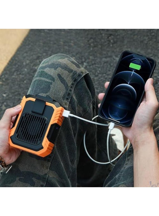 NIBEMINENT Waist Fan, Outdoor Personal Fan with 3 Wind Speeds, ABS, Silicone Cooling Device with Flashlight for Cycling, Hiking, Camping, Outdoor Sports, Farm, Kitchen, Warehouse, 9x11.2cm - Image 2