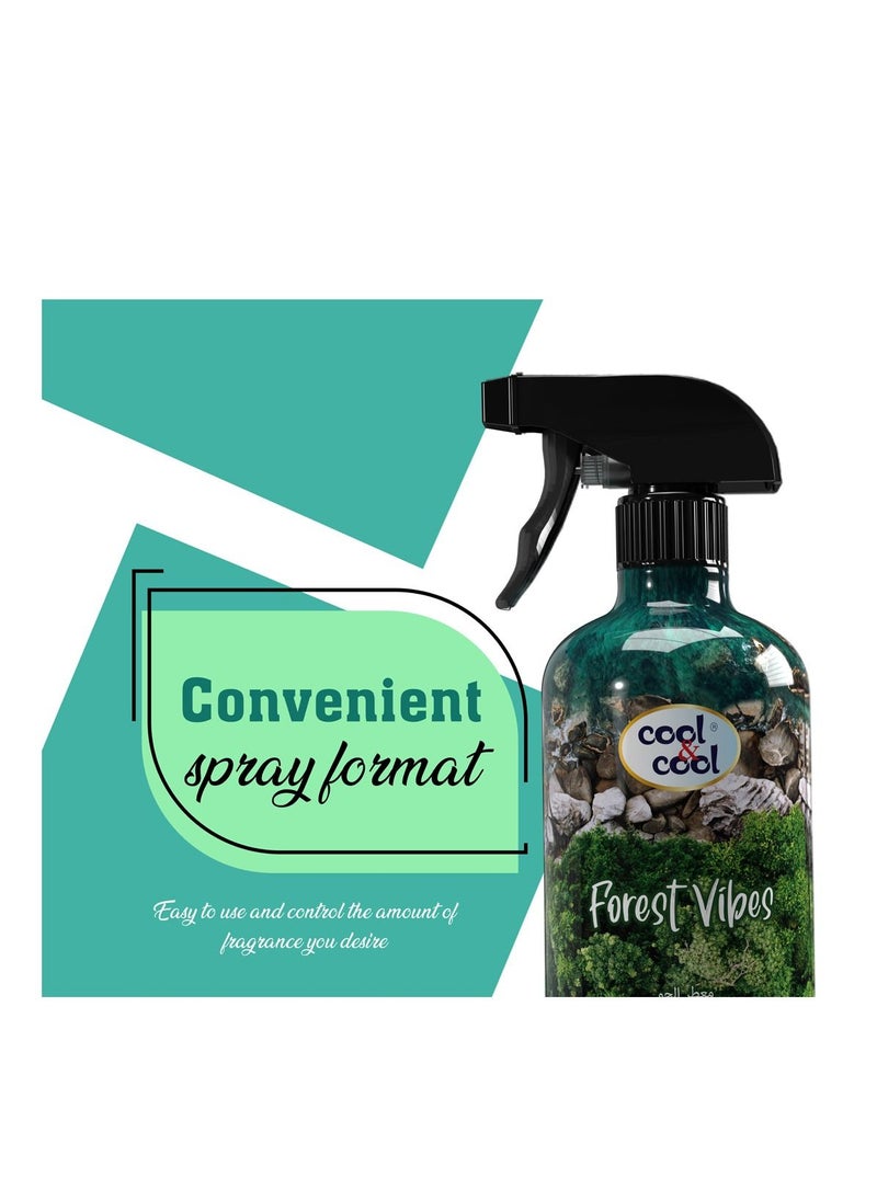 Cool & Cool Cool & Cool Air Freshener Forest Vibes 500 ML - Long-Lasting, Safe, Non-Toxic, Refreshing & Soothing Scent, Mood-Enhancing, Odor Eliminator  - Image 3