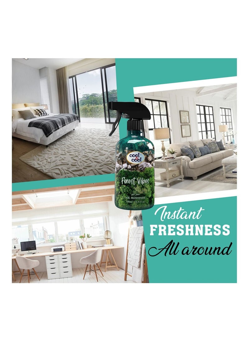 Cool & Cool Cool & Cool Air Freshener Forest Vibes 500 ML - Long-Lasting, Safe, Non-Toxic, Refreshing & Soothing Scent, Mood-Enhancing, Odor Eliminator  - Image 4