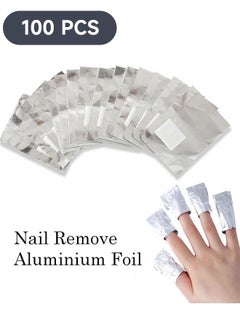 Ant 100-Piece Aluminium Foil Wraps Nail Polish Remover Tool, with Pre-attached Lint Free Pads, Remover for Acrylic/UV/Gel Soaks  - Image 1
