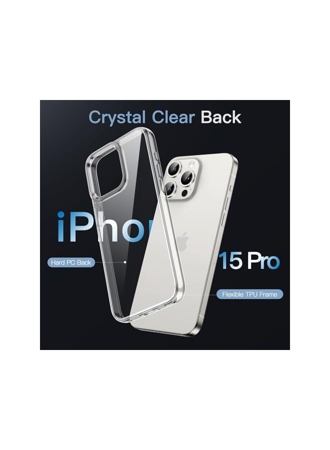 JETech Case for iPhone 15 Pro 6.1-Inch, Non-Yellowing Shockproof Phone Bumper Cover, Anti-Scratch Clear Back (Clear) - Image 3