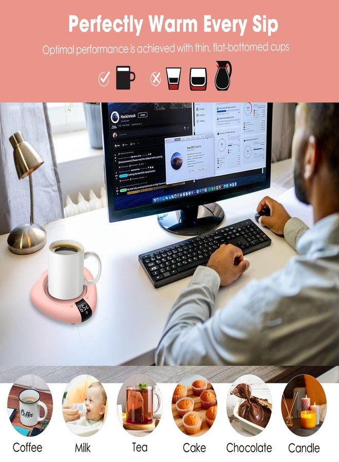 TriLink Coffee Mug Warmer for Desk, Cup Warmer with Auto Shut Off, Mug Warmer Plate for Coffee, Milk, Tea, Beverage - Mug Heater for Travel, Home and Office (Pink) - Image 5