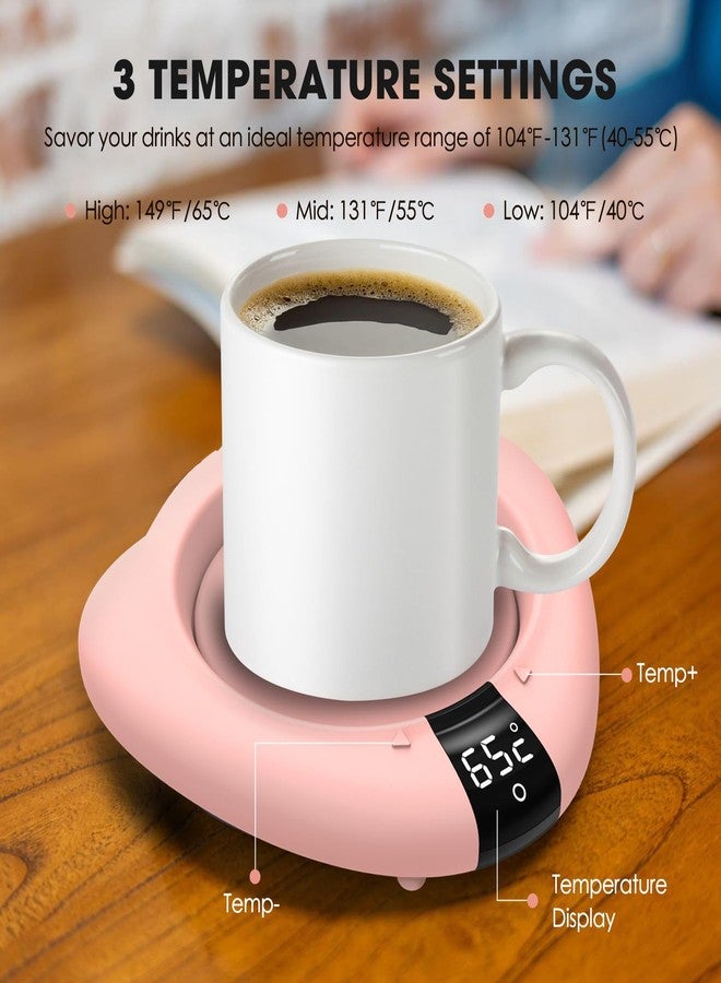 TriLink Coffee Mug Warmer for Desk, Cup Warmer with Auto Shut Off, Mug Warmer Plate for Coffee, Milk, Tea, Beverage - Mug Heater for Travel, Home and Office (Pink) - Image 3