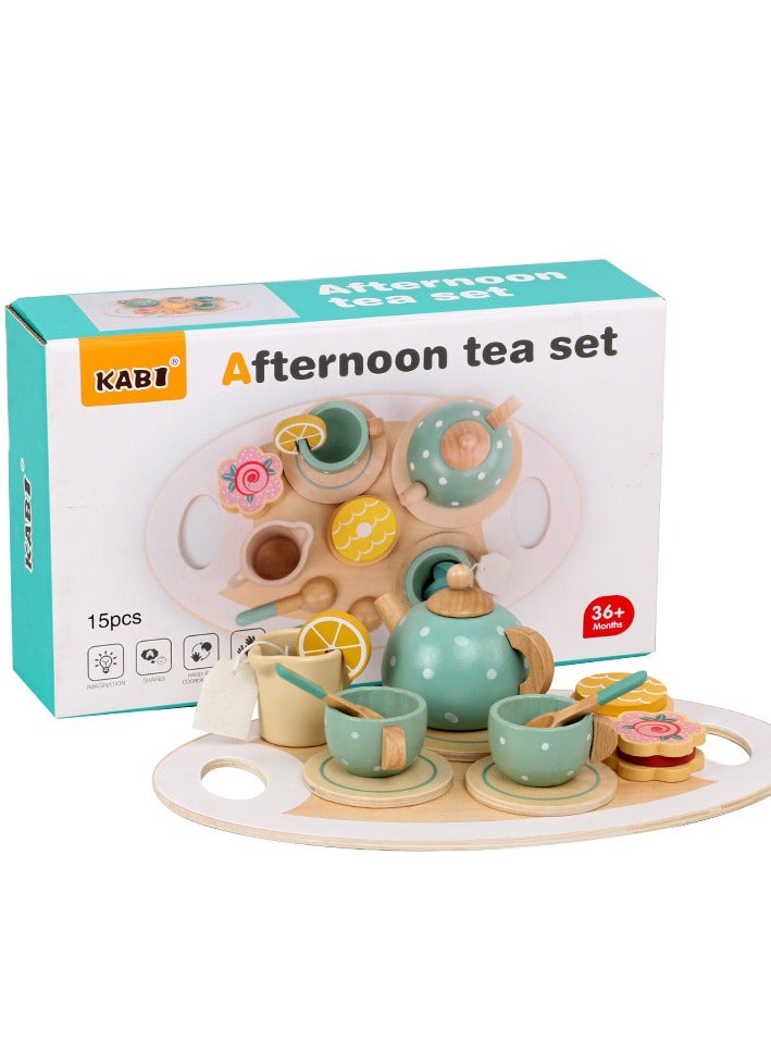 xozgdovg Early education simulation children play house afternoon tea dessert cake sale tea pot cup tea set  - Image 1
