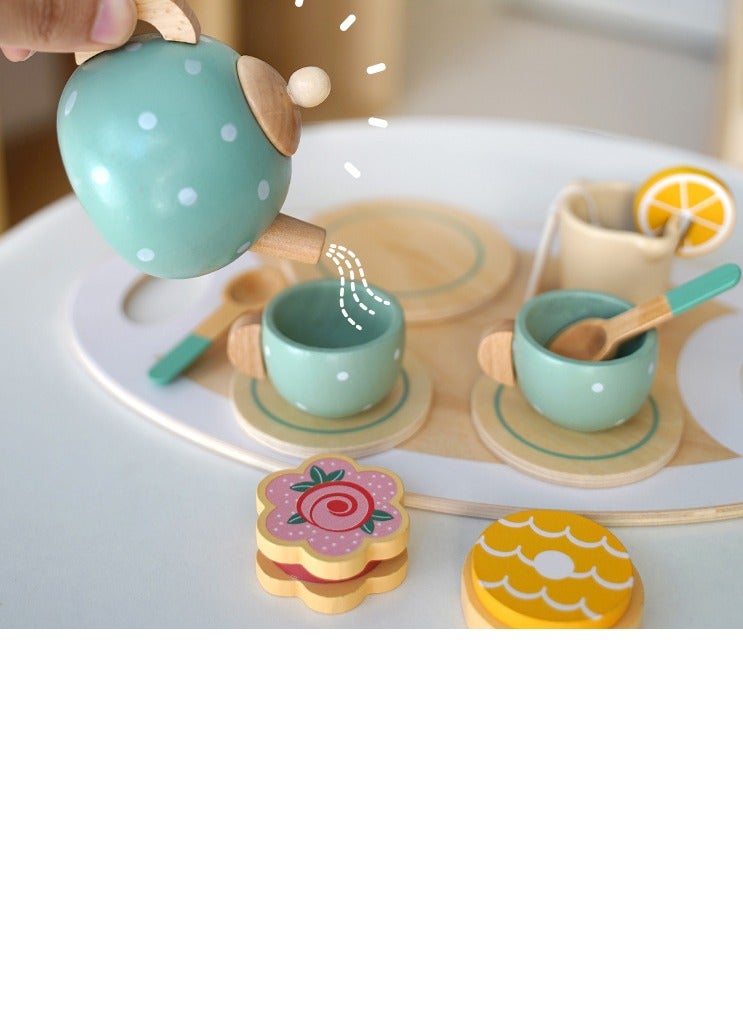 xozgdovg Early education simulation children play house afternoon tea dessert cake sale tea pot cup tea set  - Image 2