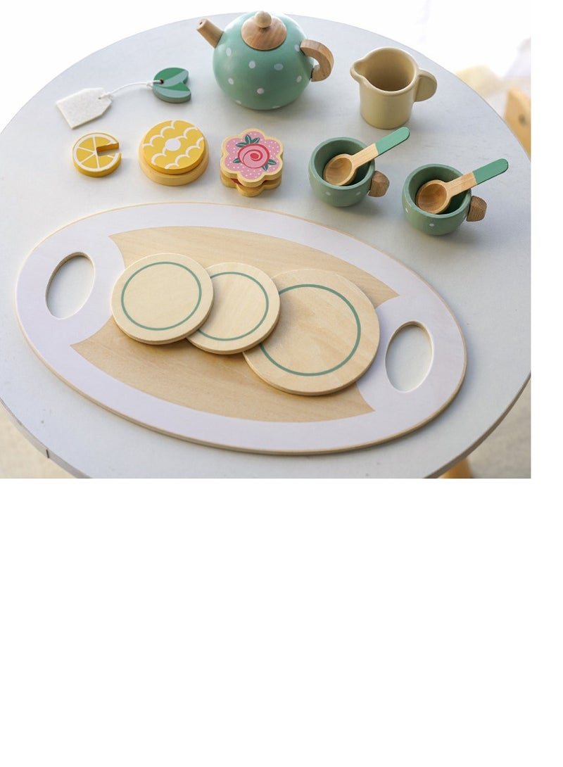 xozgdovg Early education simulation children play house afternoon tea dessert cake sale tea pot cup tea set  - Image 3