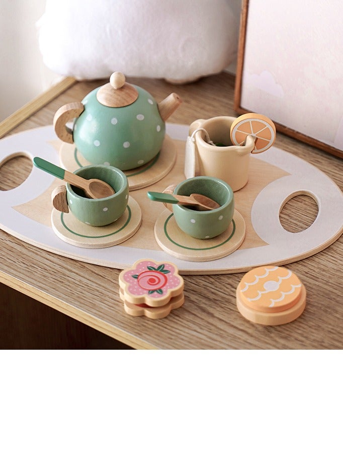 xozgdovg Early education simulation children play house afternoon tea dessert cake sale tea pot cup tea set  - Image 4