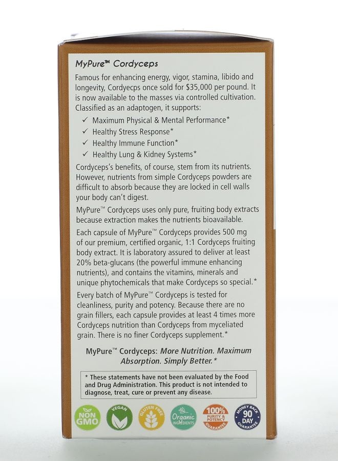 Pure Essence MyPure Cordyceps 500 mg 30 Vegi-Caps - Image 2