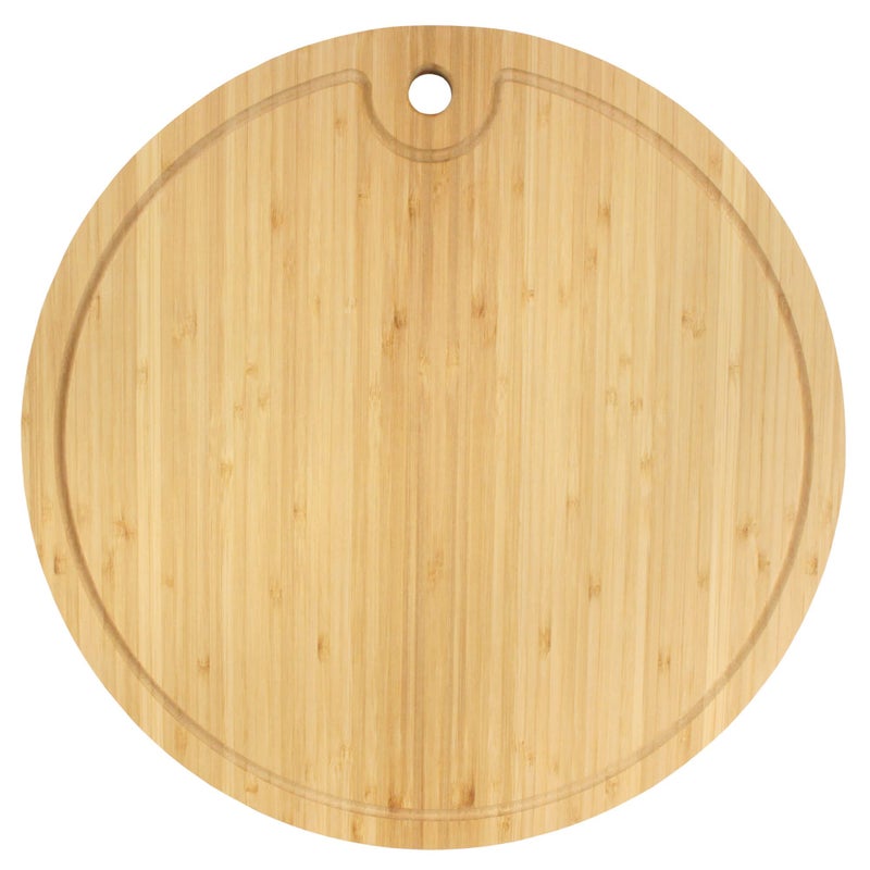 BambooMN Bamboo Round Cutting and Serving Board Charcuterie Board  15 diameter x 075 thickness  1 Piece