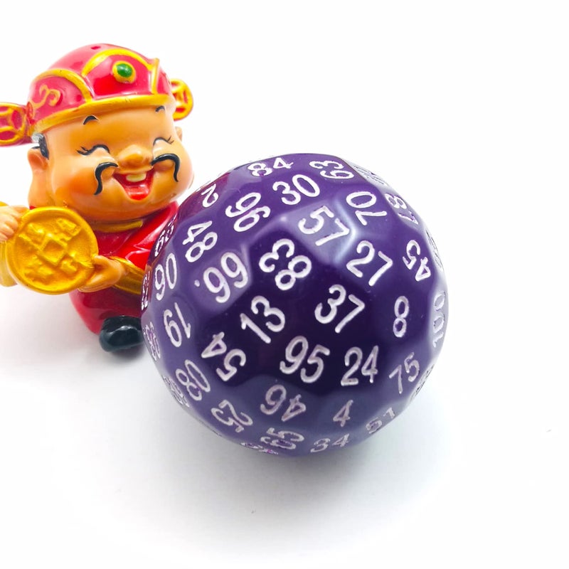 BESCON DICE Polyhedral 100 Sides , D100 die, 100 Sided Cube, D100 Game , 100-Sided Cube of Solid Purple Colour - Image 1
