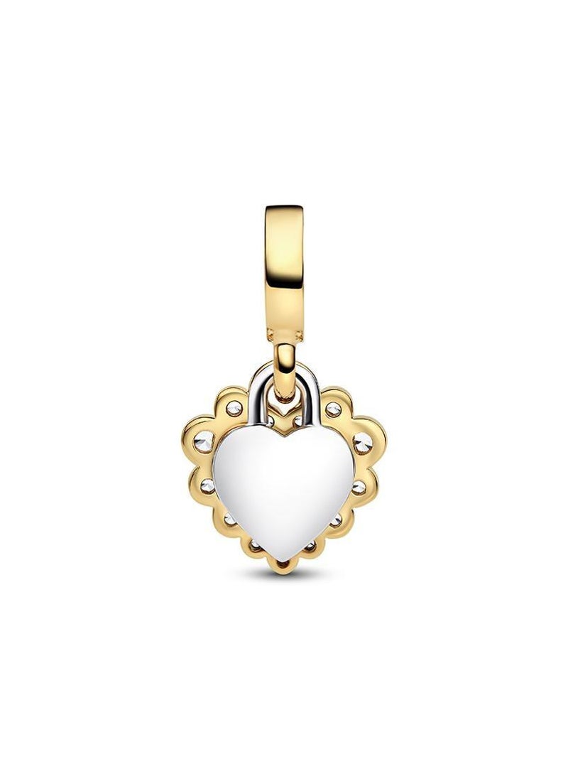 باندورا سحر لامع على شكل قلب مزدوج متدلٍ - Image 3