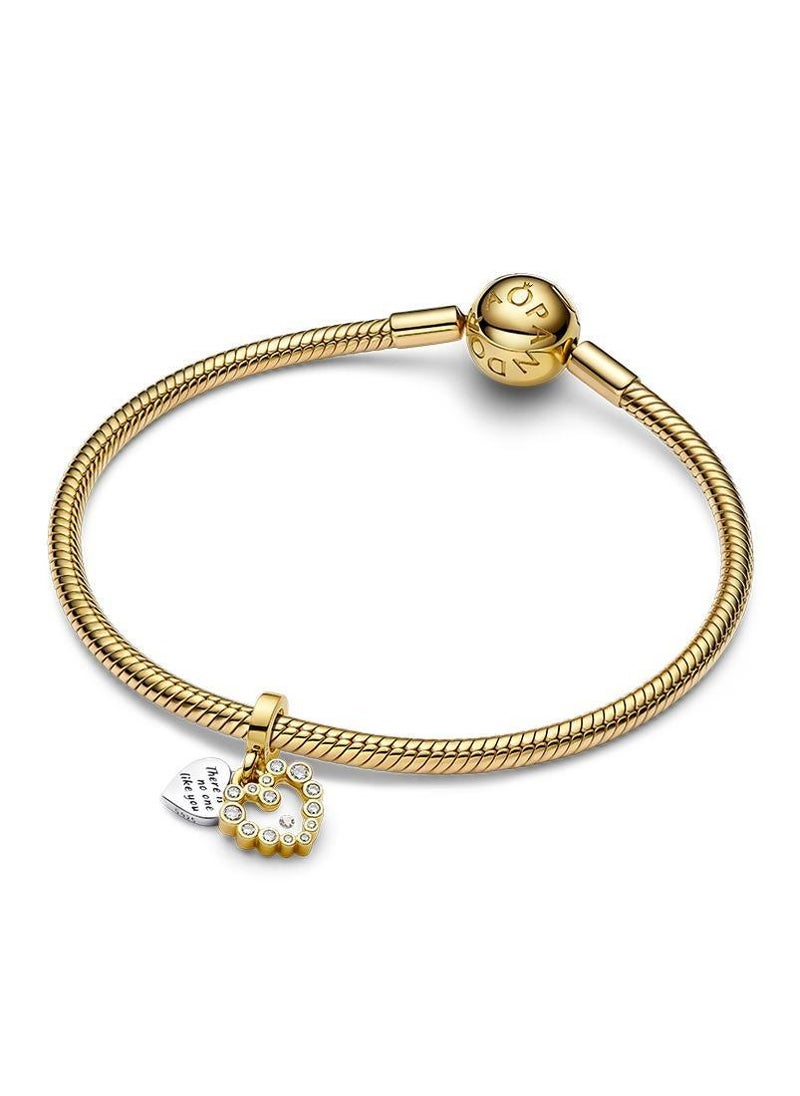 باندورا سحر لامع على شكل قلب مزدوج متدلٍ - Image 2