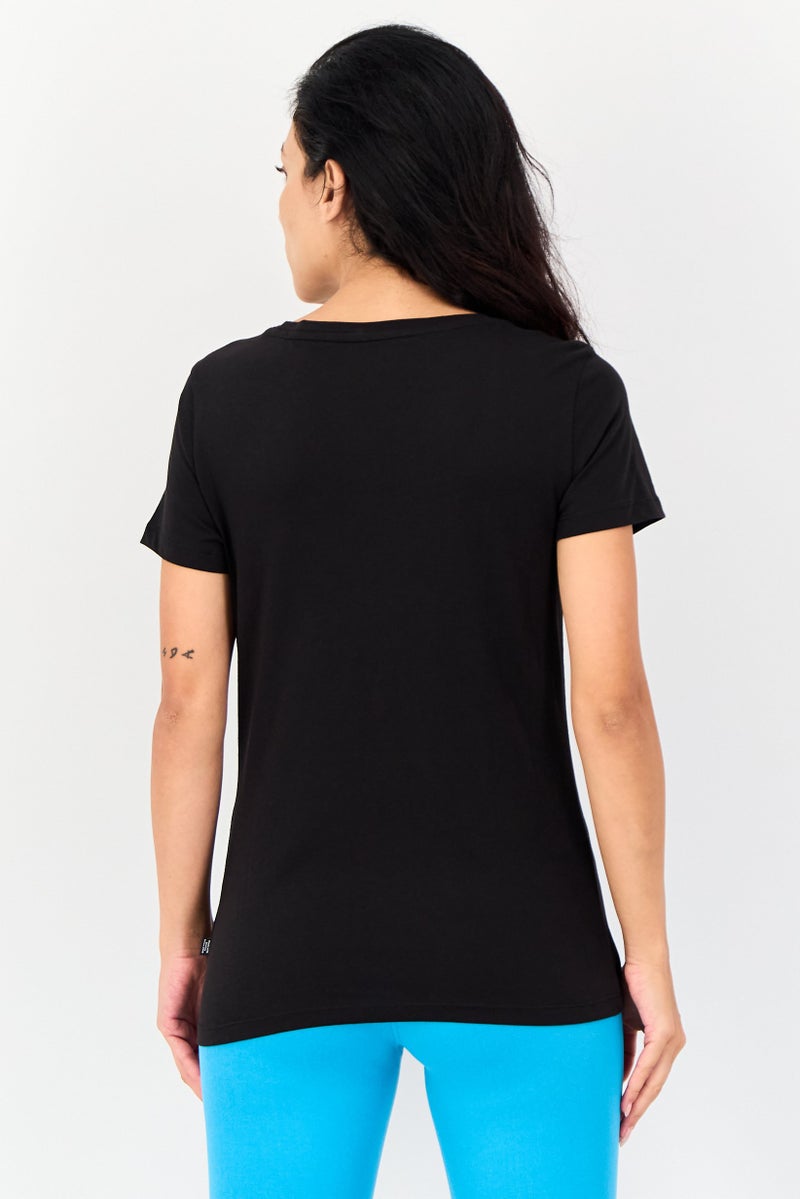 PUMA تي شيرت نسائي بقصة عادية بأكمام قصيرة للخارج، أسود - Image 3