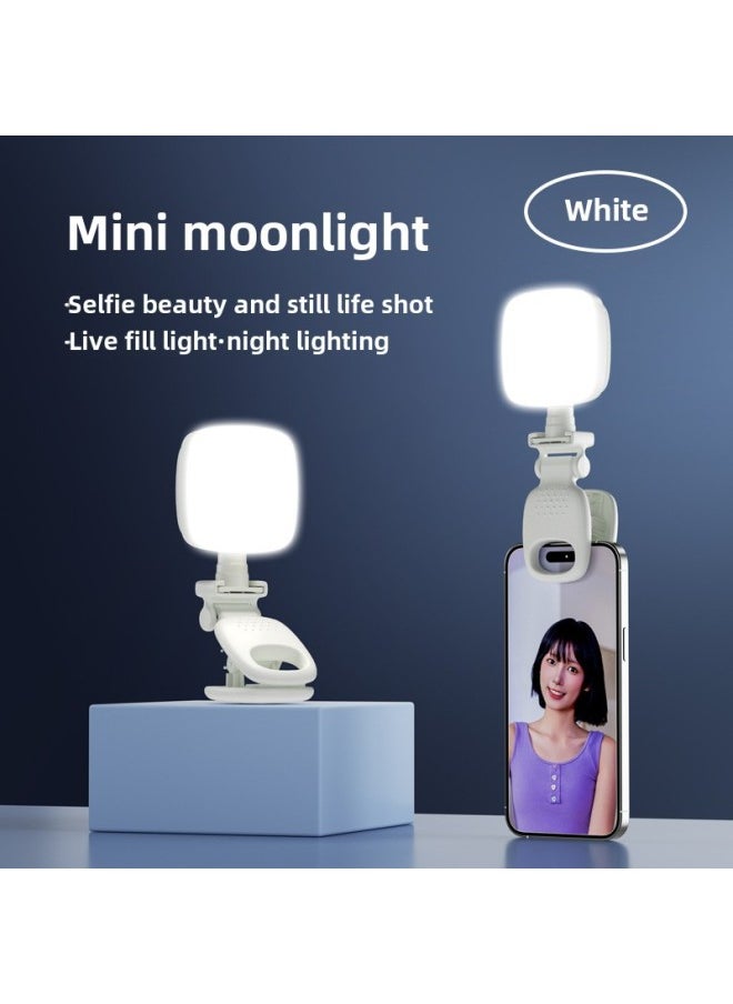 Generic Fill Light With Mirror Mini Portable Live Beauty Pocket Light Outdoor Mobile Phone Self-timer Fill Light Artifact-Specifications:D5 Fill Light-white  - Image 1
