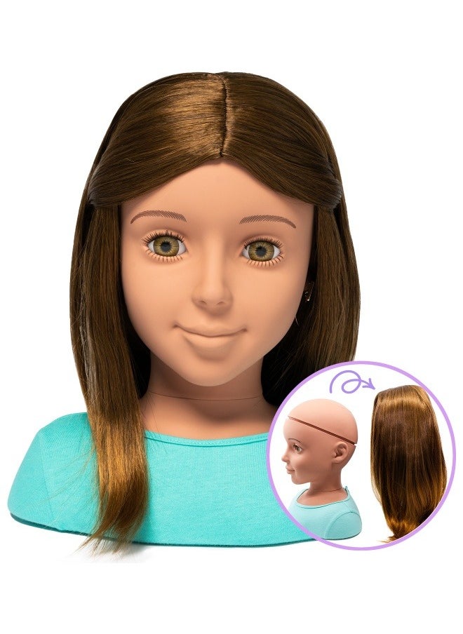 I'm a Girly - I'm A Stylist Styling Head Lucy – 13" Doll with Interchangeable Wigs, Magnetic Lashes, Hair Accessories, Earrings & Face Gems, High-Quality Synthetic Hair, Creative Styling & Makeup Play for Girls 8+ - Image 1
