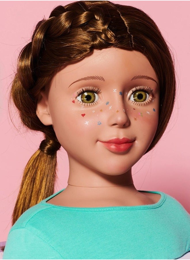 I'm a Girly - I'm A Stylist Styling Head Lucy – 13" Doll with Interchangeable Wigs, Magnetic Lashes, Hair Accessories, Earrings & Face Gems, High-Quality Synthetic Hair, Creative Styling & Makeup Play for Girls 8+ - Image 1