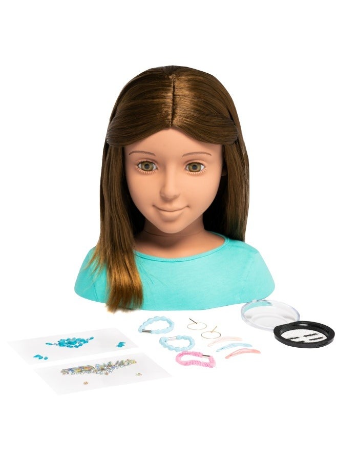 I'm a Girly - I'm A Stylist Styling Head Lucy – 13" Doll with Interchangeable Wigs, Magnetic Lashes, Hair Accessories, Earrings & Face Gems, High-Quality Synthetic Hair, Creative Styling & Makeup Play for Girls 8+ - Image 1