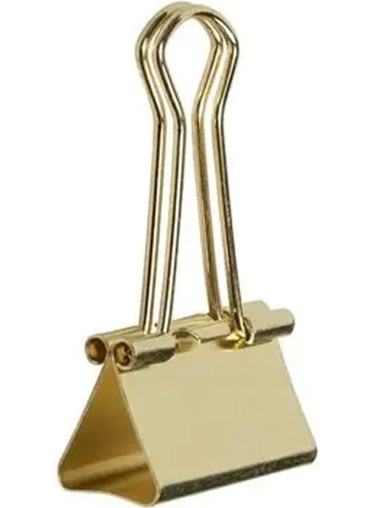 MARKQ Gold Binder Clips – Durable Metal Foldback Paper Clamps, Strong Office & School Paper Clips for Documents, Notes, and Home Organization, X-Large 51mm - Pack of 12 - Image 1