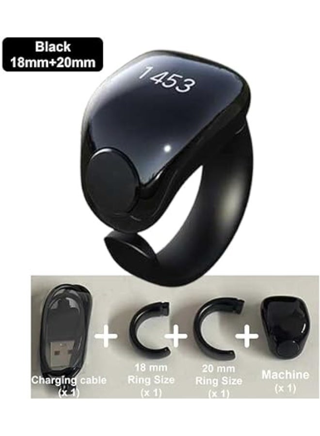 تي بي سون خاتم صلاة ذكي عصري بشاشة رقمية للتسبيح والذكر، خاتم إلكتروني قابل للشحن بتصميم أنيق لحساب الأذكار وتتبع التسبيح اليومي، جهاز محمول صغير للصلاة والعبادة - Image 2