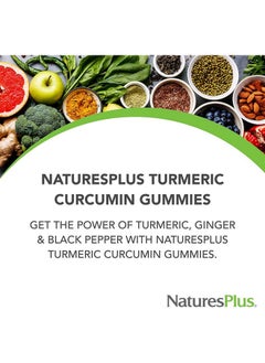 Nature's Plus Naturesplus Gummies Turmeric Curcumin 60 Gummies Peach Supports Joint Digestive & Cardiovascular Health Vegan Gluten Free Nongmo 30 Servings  - Image 4