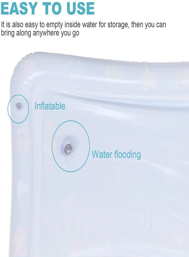 Natchcart Blue Silicone Set of 1 Kids Water Play Mat Toys Inflatable Tummy Time Leakproof Water Play Mat, Fun Activity Play Center Indoor and Outdoor Water Play Mat for Kids - Image 4
