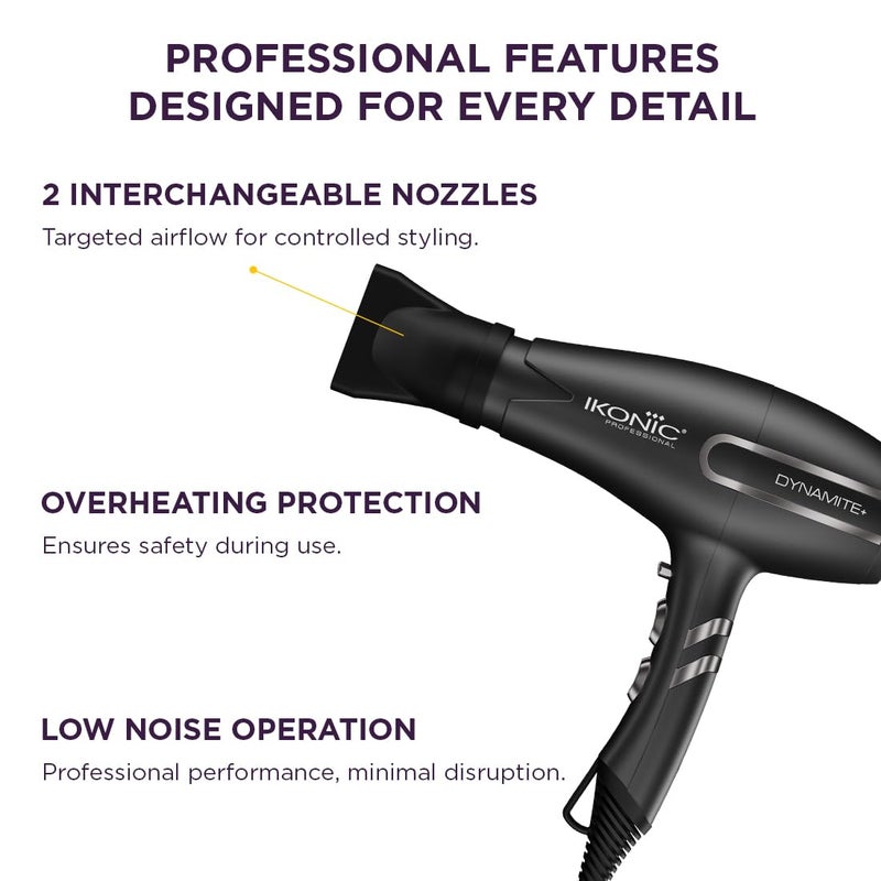 IKONIC PROFESSIONAL DYNAMITE HAIR DRYER with 3 Meter Flexible Cord BLDC Low Noise Motor and Overheating Protection - Image 5