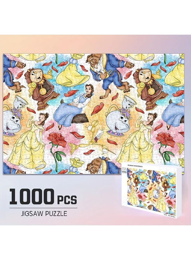 1000PCS Beauty And The Beast Wooden Jigsaw Puzzle Family Game Home Decor Gift - Image 3