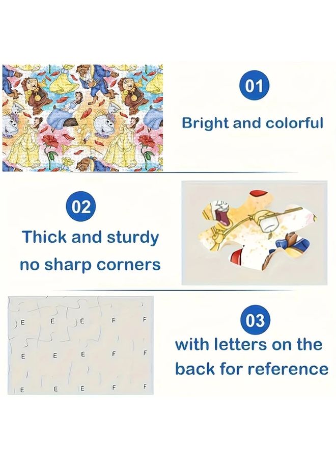 1000PCS Beauty And The Beast Wooden Jigsaw Puzzle Family Game Home Decor Gift - Image 5