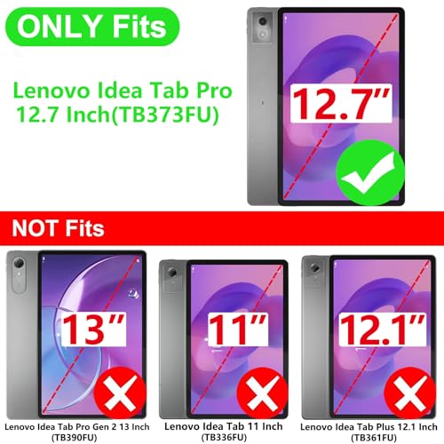Vakarey Case for Lenovo Idea Tab Pro with Pen Holder Shockproof Cover for Lenovo Idea Tab Pro Case 127 Inch 2025Black - Image 3