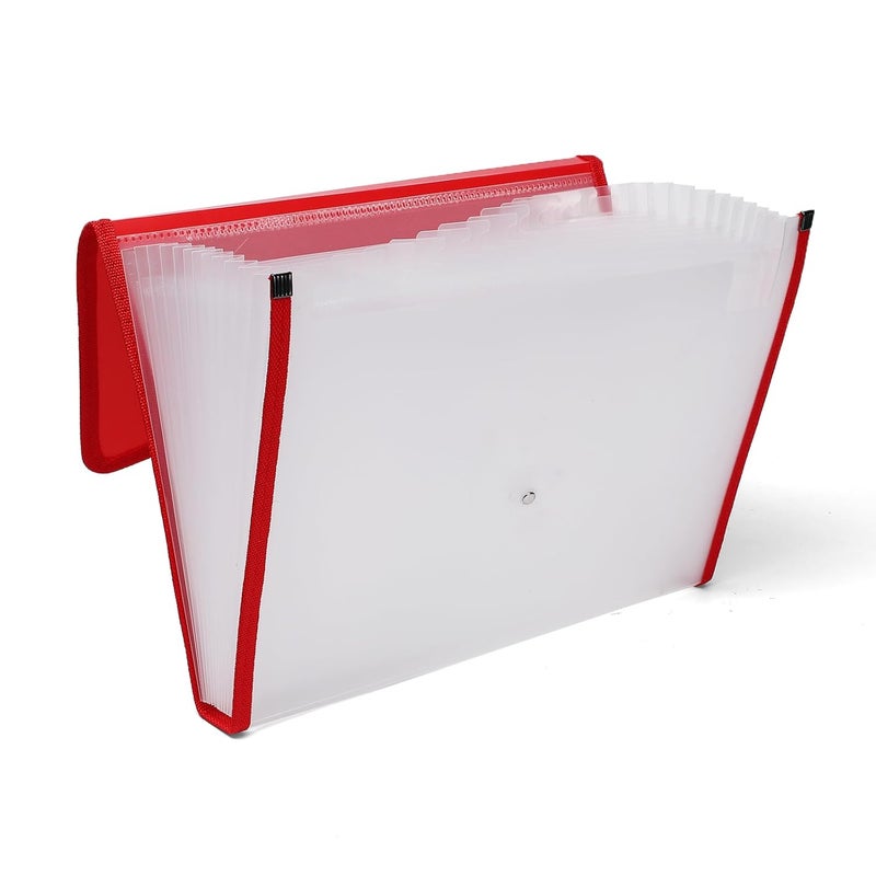 Neomate 13-Pocket Expanding File Organizer | Durable Accordion Folder for Documents, Certificates, and Office Use | Red - Image 2