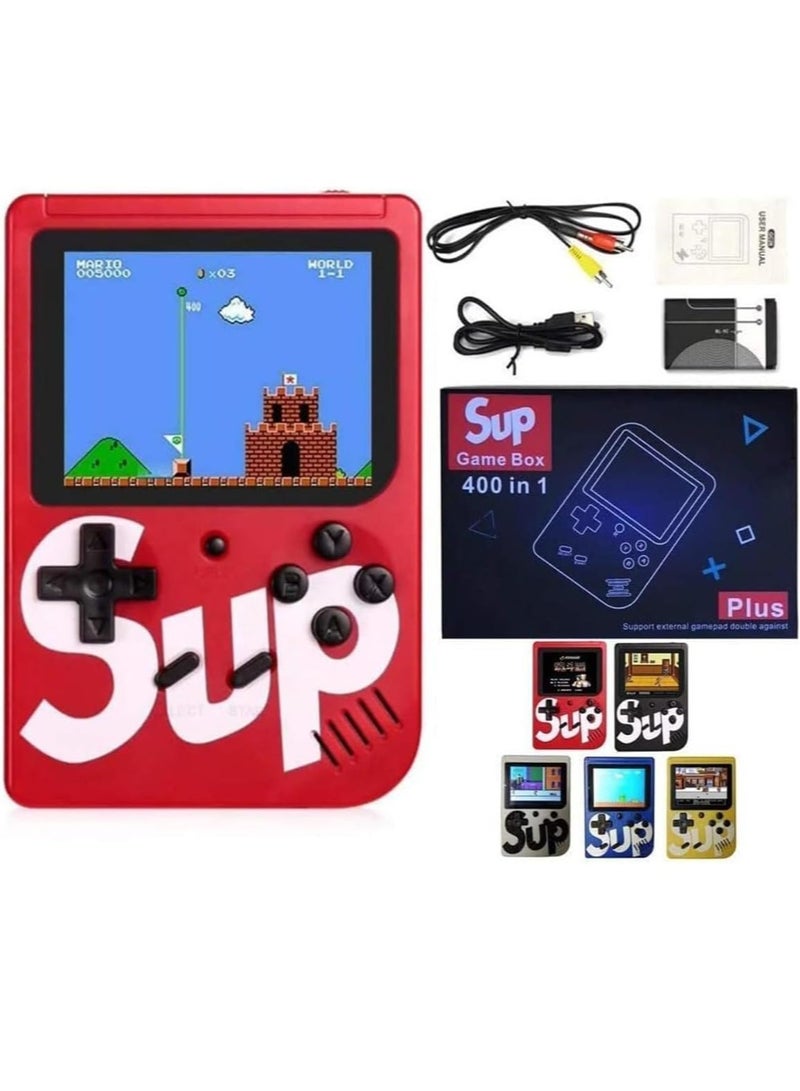 "400-in-1 SUP GAMEBOX Retro Gaming Console – Classic Single Player in Red" - Image 3