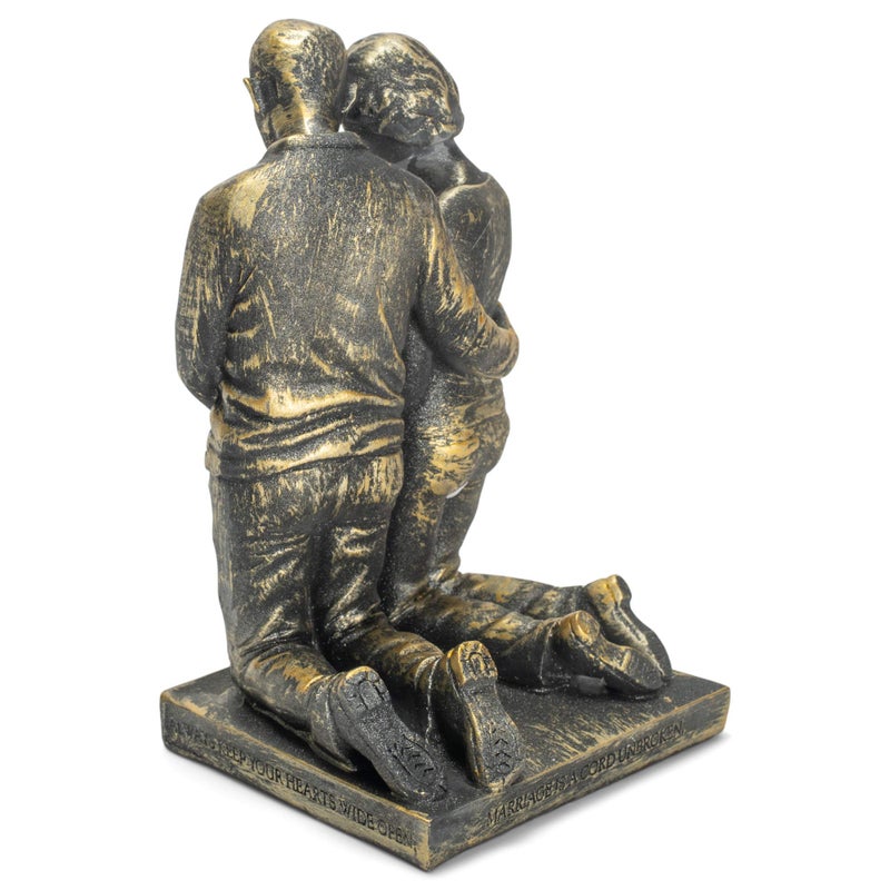 Dicksons Praying Husband and Wife 5 inch Grey Resin Stone Table Figurine - Image 4