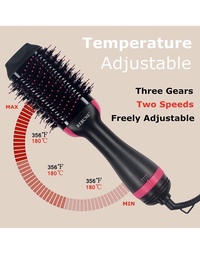 NIBEMINENT Hair Styler Volumizer With Dryer And Hot Air Brush Black - Image 3