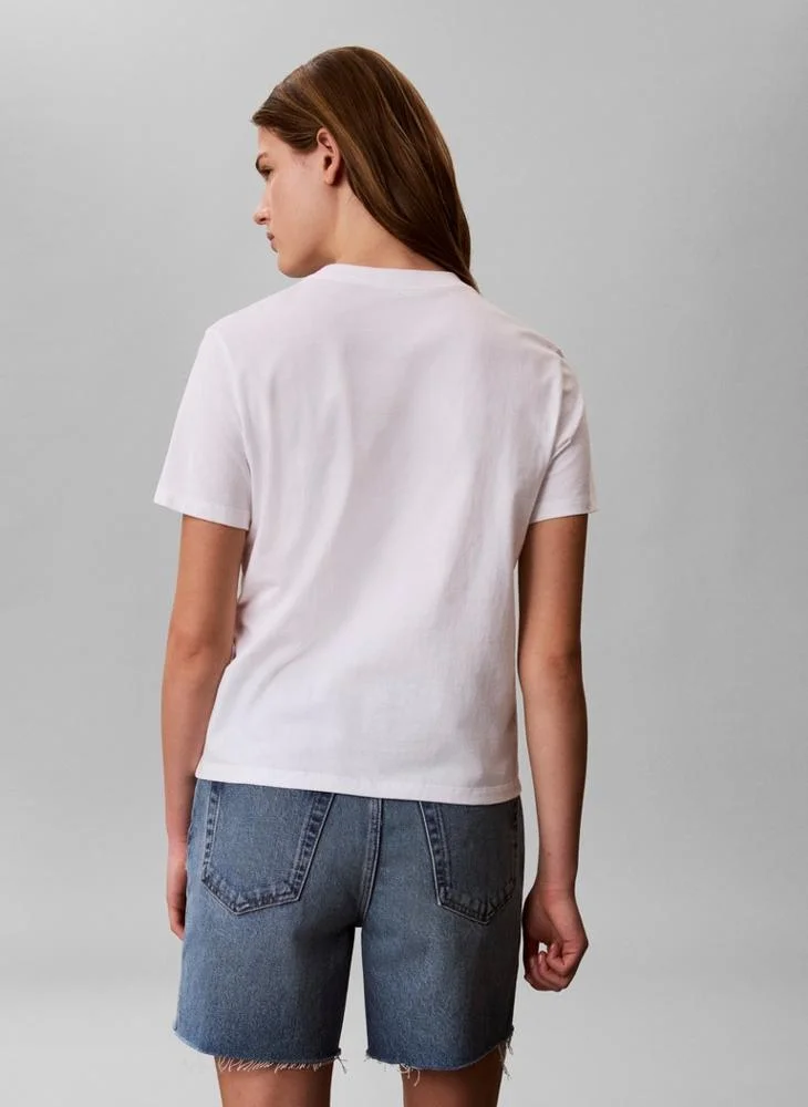 Calvin Klein Jeans  Handwriting Graphic Crew Neck T-Shirt for Women | Best Price UAE