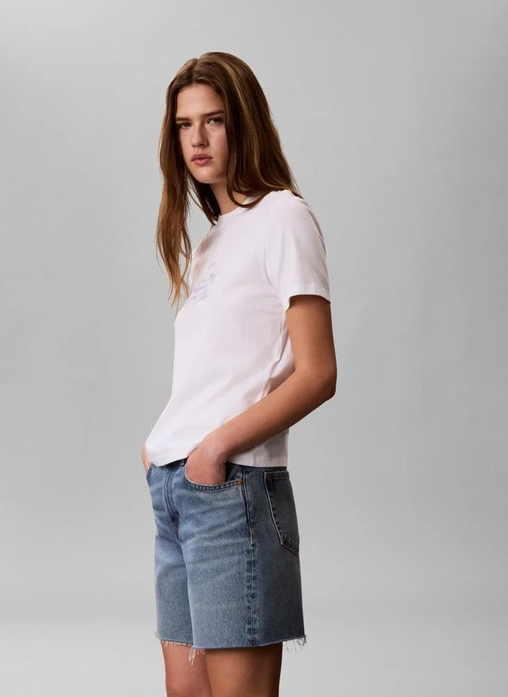 Calvin Klein Jeans  Handwriting Graphic Crew Neck T-Shirt for Women | Best Price UAE