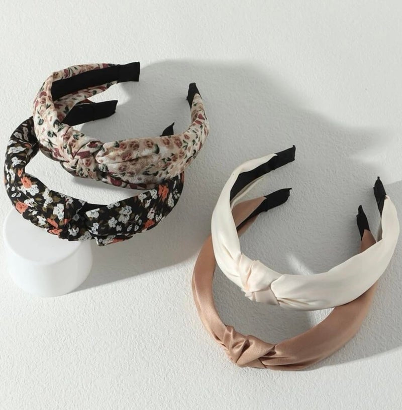 Huachi Knotted Headbands for Women Boho Womens Headbands Fashion, Top Knot Head Band for Girls Wide Knot Headband Trendy Hairband Hair Accessories - Image 2