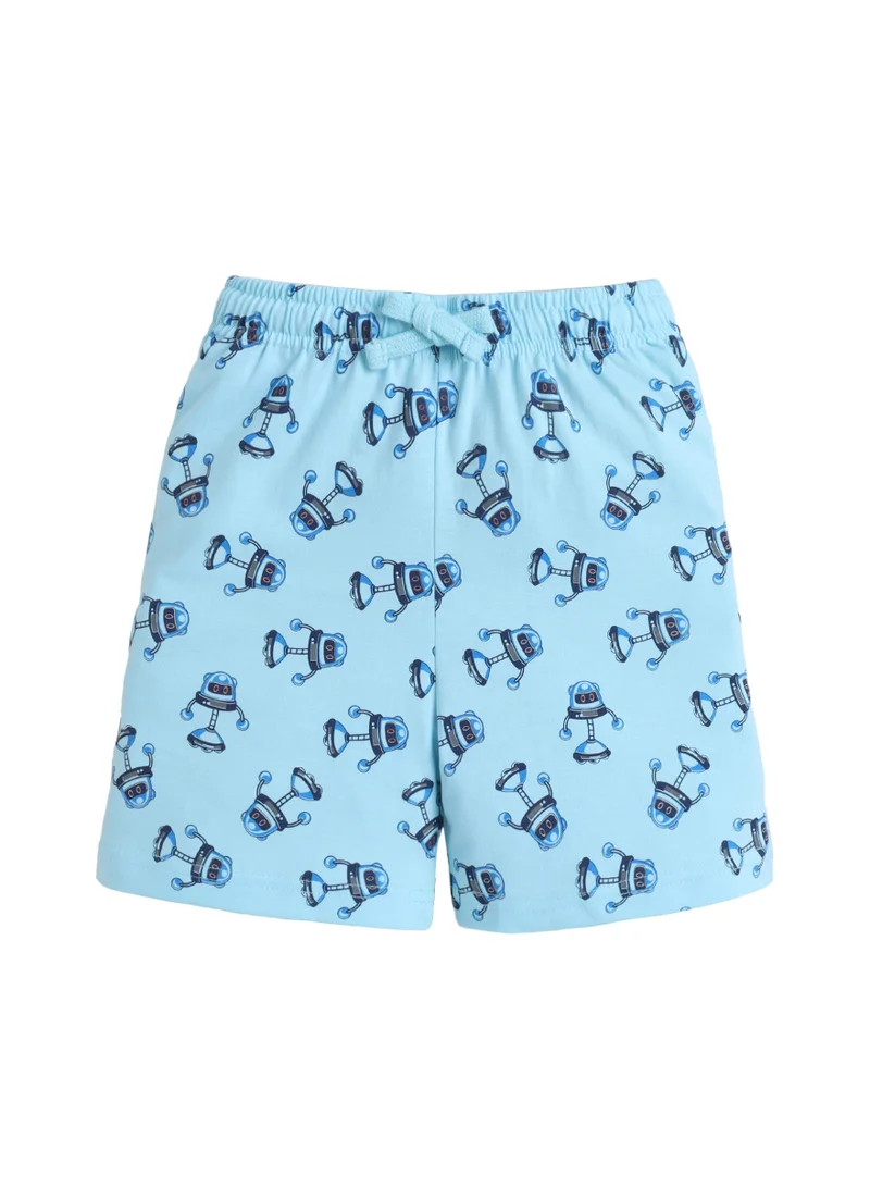 Victor And Jane  Boys Robot Print Cotton Pajama Set – T-Shirt & Shorts Nightwear for Men | Best Price UAE